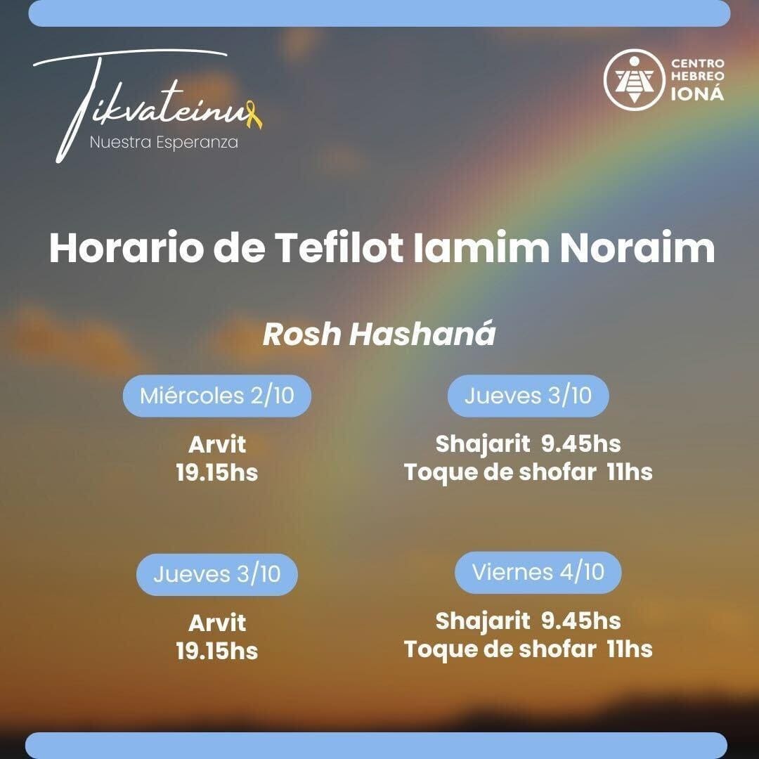 Horario Tefilot Iamim Noraim