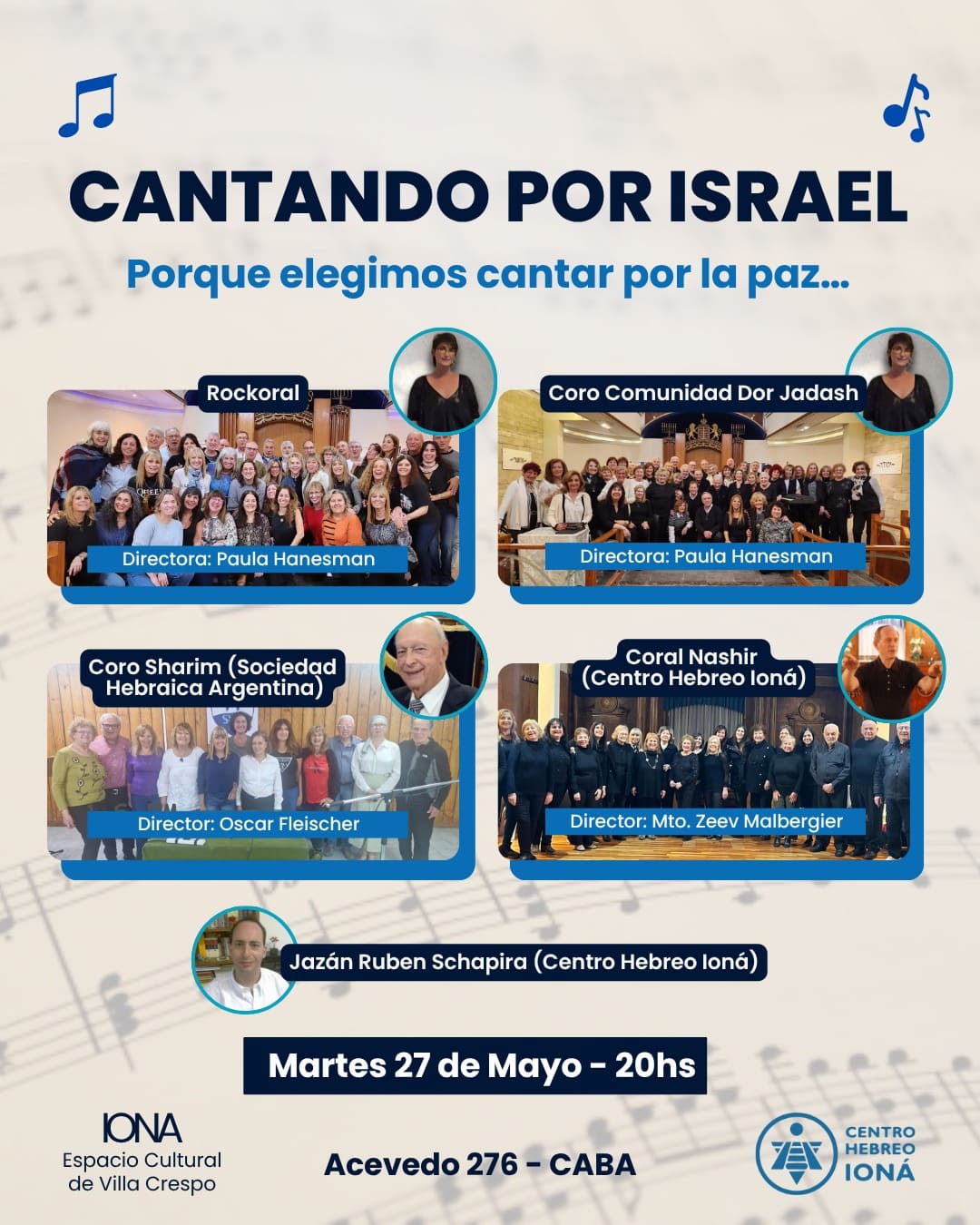 CANTANDO POR ISRAEL: «Porque elegimos cantar por la Paz».